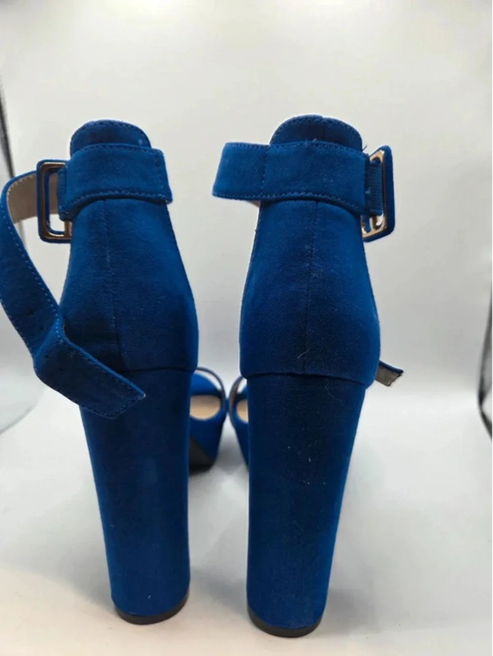 Dream Pairs Royal Blue Platform Block Heel Sandals Women's Size 7